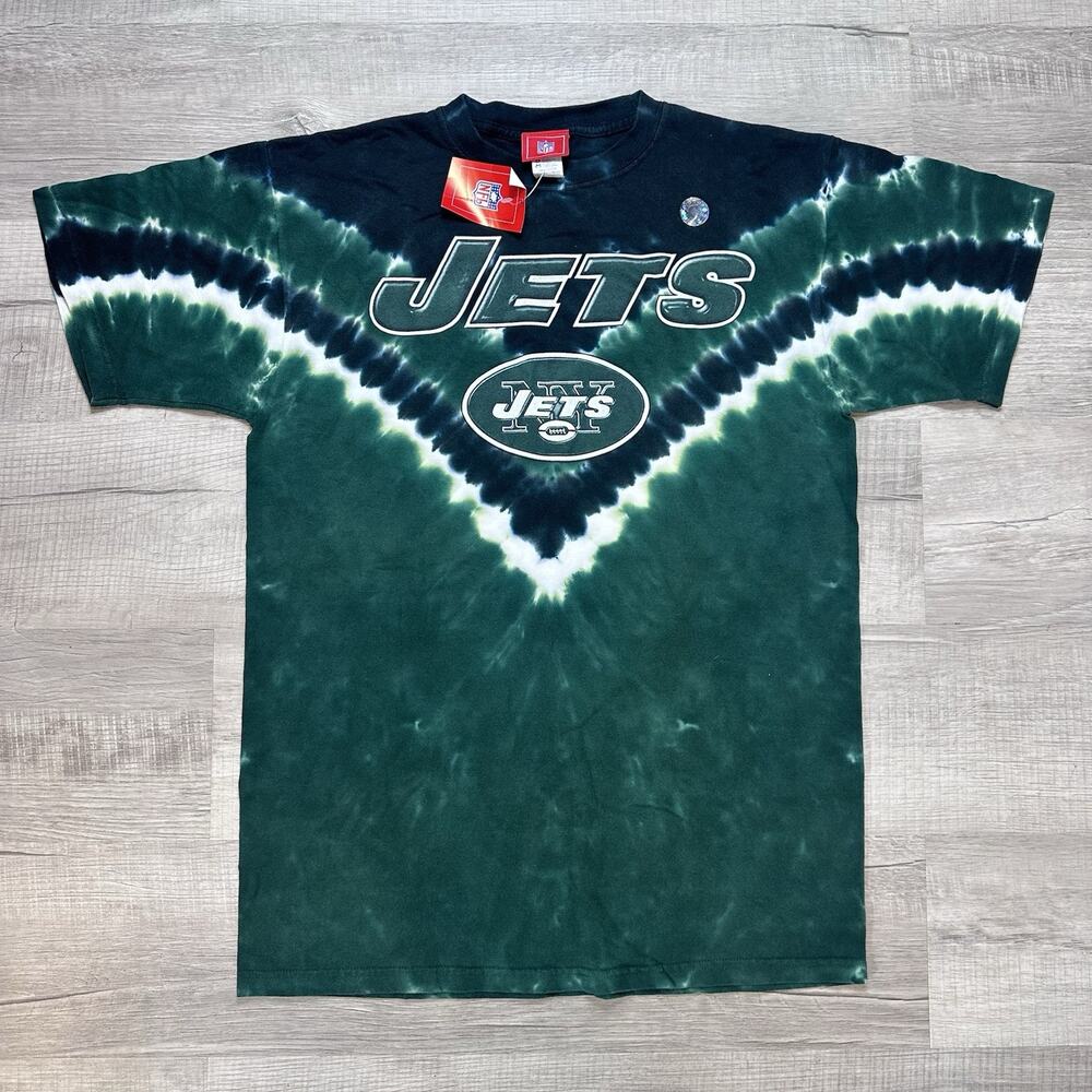Vintage Y2K New York Jets Vintage NFL Football Tie Dye Shirt Medium Green NWT